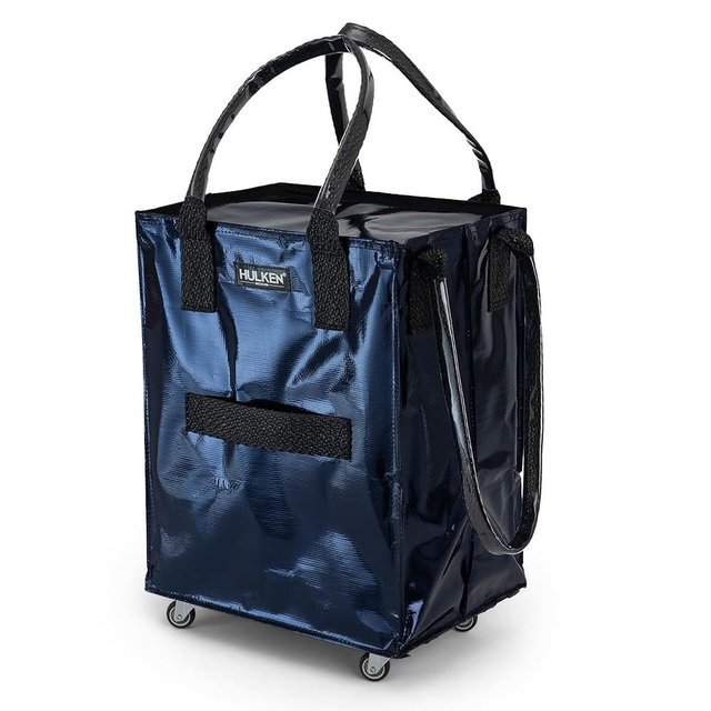 HULKEN - Reusable Grocery Bag On Wheels, Shopping Trolley, Rolling Tote, Zipper Closure, Lightweight, Carries Up to 66 lb