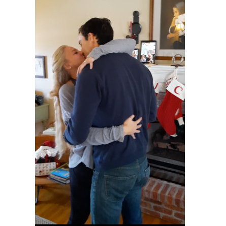 Our very first kiss as a married couple.