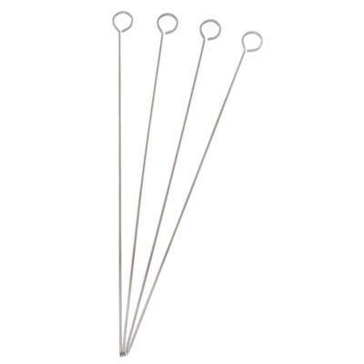 15-Inch Chrome BBQ Skewers with Ring-Handle Top (Set of 4)