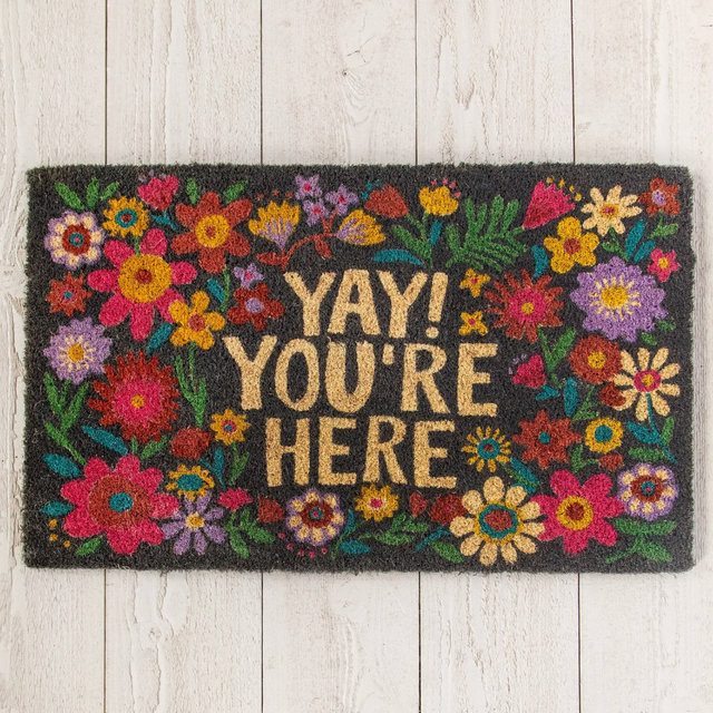 Bungalow Doormat - Black Yay You're Here