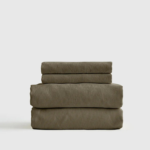 Organic Brushed Cotton Sheet Set - Dusty Olive, King