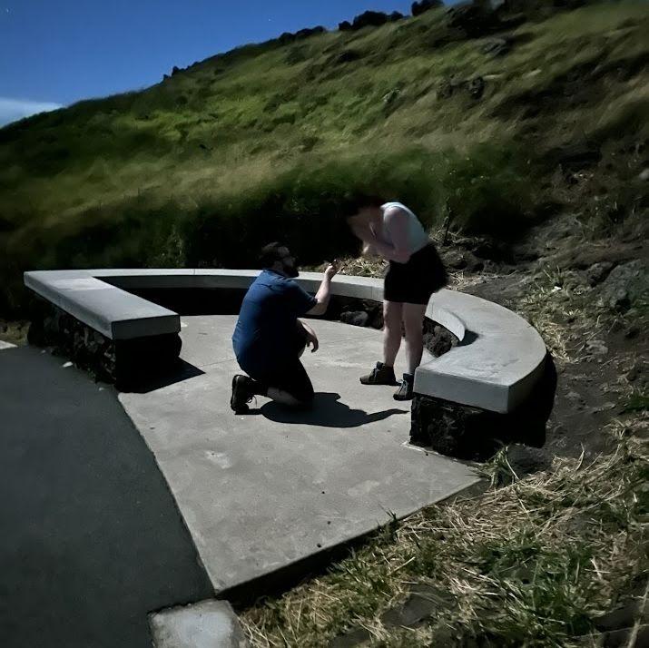 The proposal during our midnight hike in Hawaii!