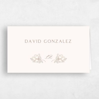 Beige Wedding Place Card - Marmillo
