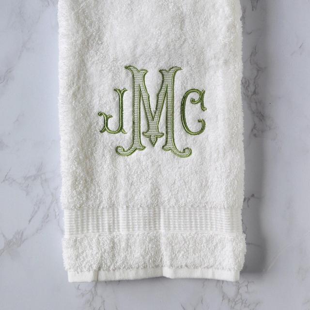 Monogrammed Hand Towel, Embroidered bath hand towel, sage bathroom decor, wedding registry gift, dorm decor, graduation gift, christmas gift