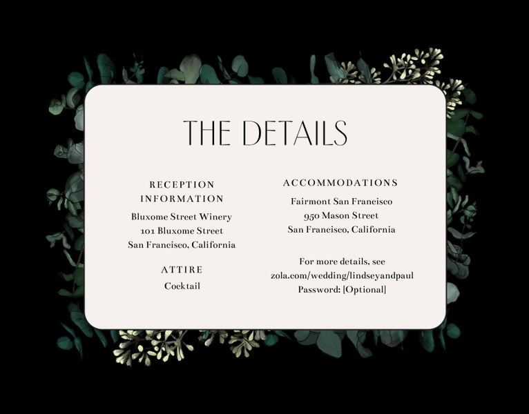 Terian | Black | Zola Wedding Enclosure Cards