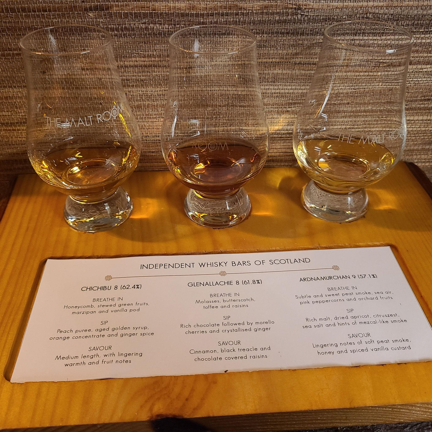 Alex had a really cool Scotch tasting and learned what he liked (and didn't like)