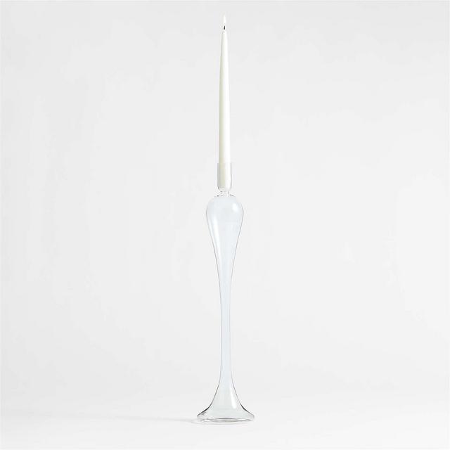 Milano Large Clear Glass Taper Candle Holder 20"