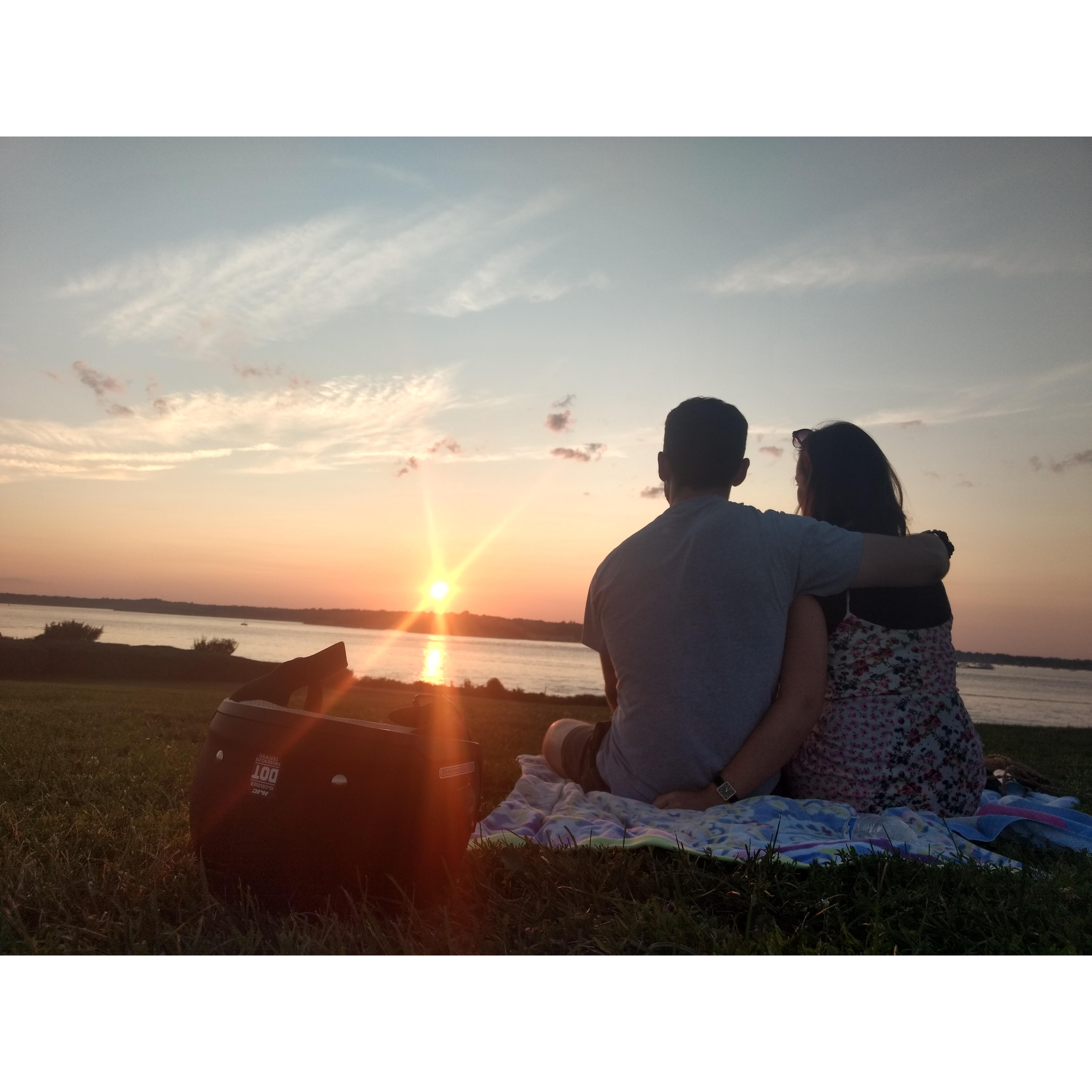The next time we would watch a sunset like this at the Eisenhower House, we would be getting engaged!