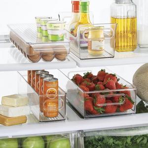 MetroDecor - mDesign Refrigerator and Freezer Storage Organizer Bins for Kitchen, 4 pc Set - Clear