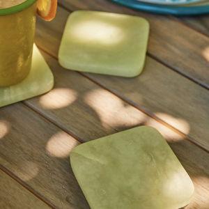 Dyed Alabaster Square Coasters, Set of 4