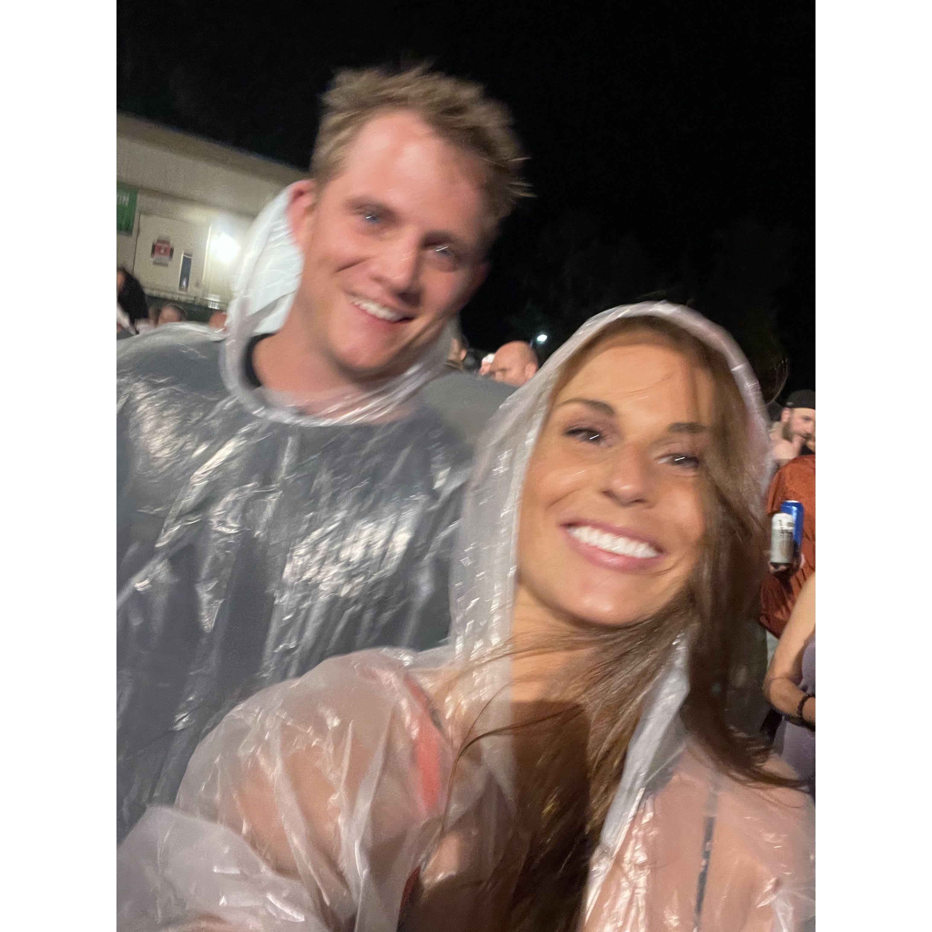 Our 3rd date - getting rained out at a DMB concert. Chicago. July 2021.