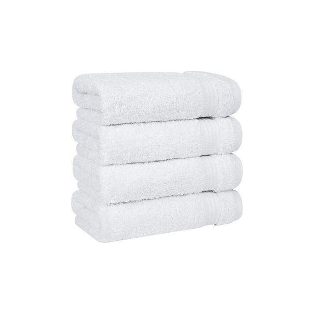 American Soft Linen Bekos 4 Pack Hand Towel Set, 100% Cotton Hand Towels for Bathroom, White