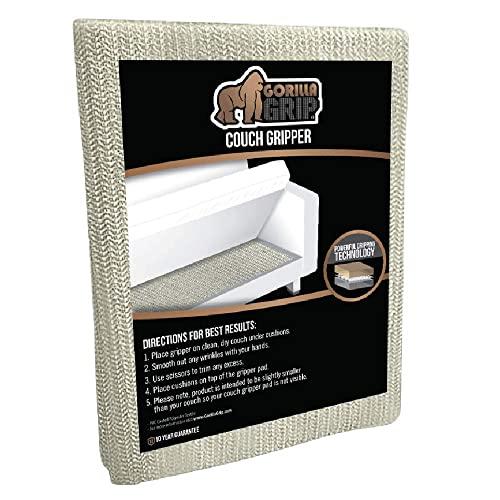 GORILLA GRIP Original Slip Resistant Couch Cushion Gripper Pad, Helps Keep Sofa Cushions from Sliding, Grip Pads Work on Sofas and Couches, Easy to Trim, Strong Durable Grips Help Stop Slipping, Couch