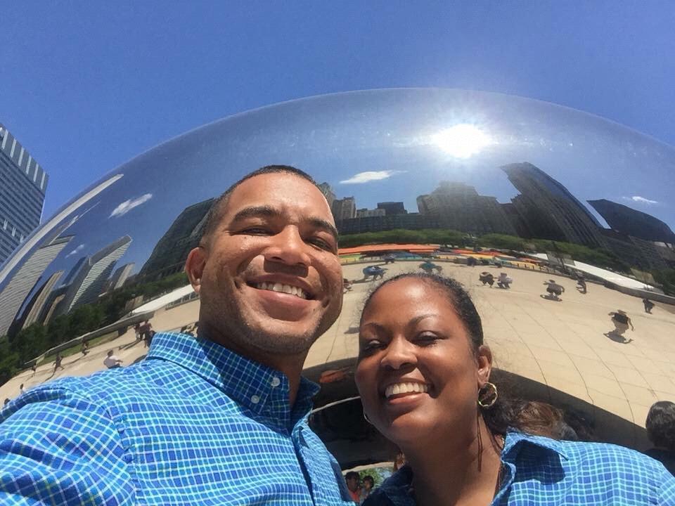 We took our first plane ride together to visit Chicago. What a special day taking pictures at The Bean!