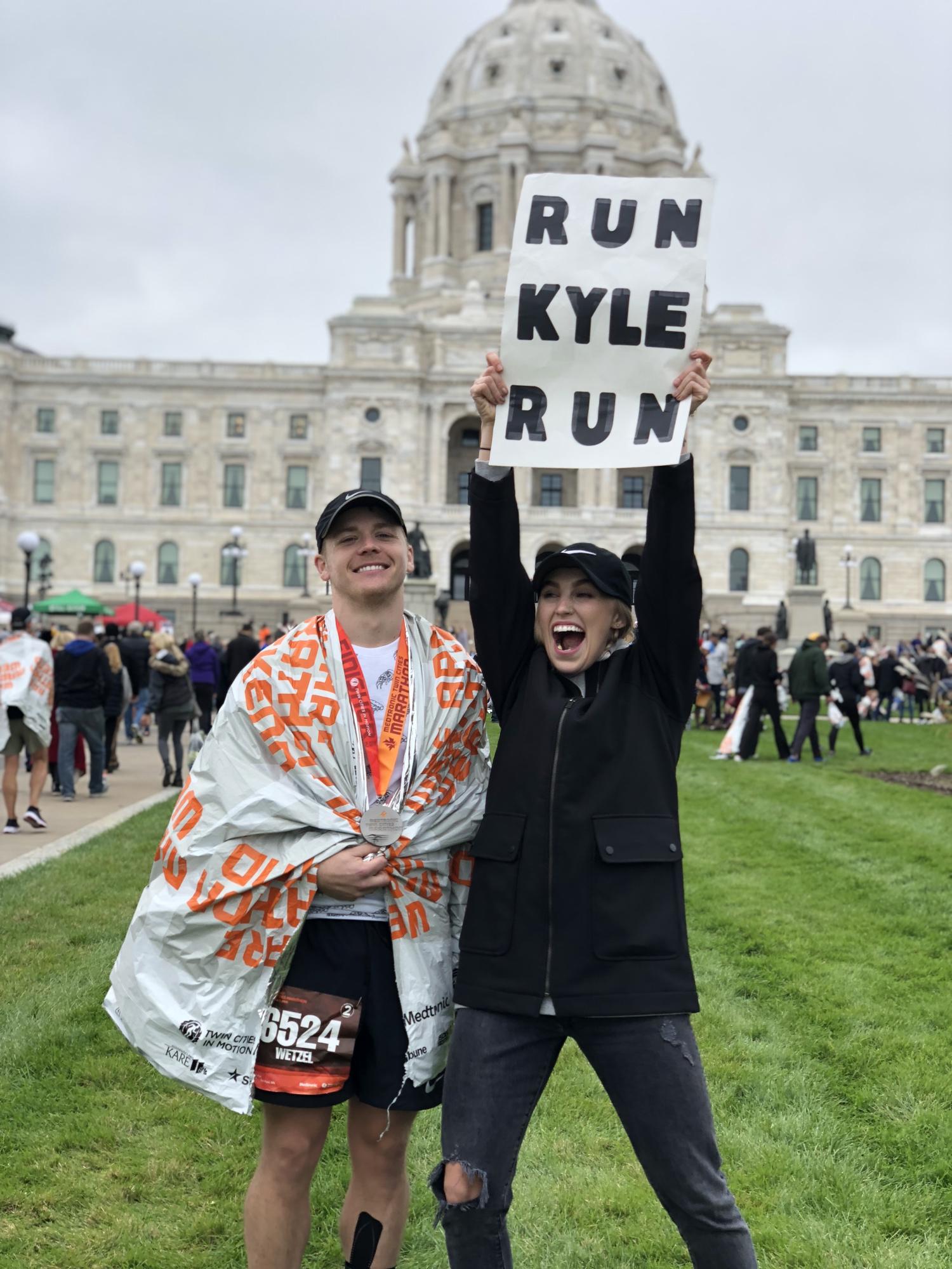 Kyle’s first marathon in Saint Paul, MN