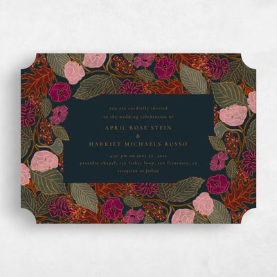 Blue Ticket Wedding Invitation - Elody Landscape