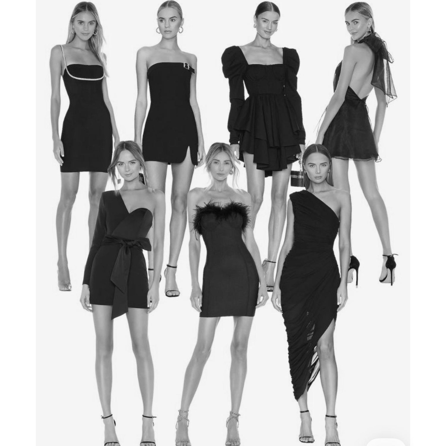 Los vestidos cortos y midi serán los protagonistas de la noche. No olvides llevar unos zapatos cómodos de repuesto.