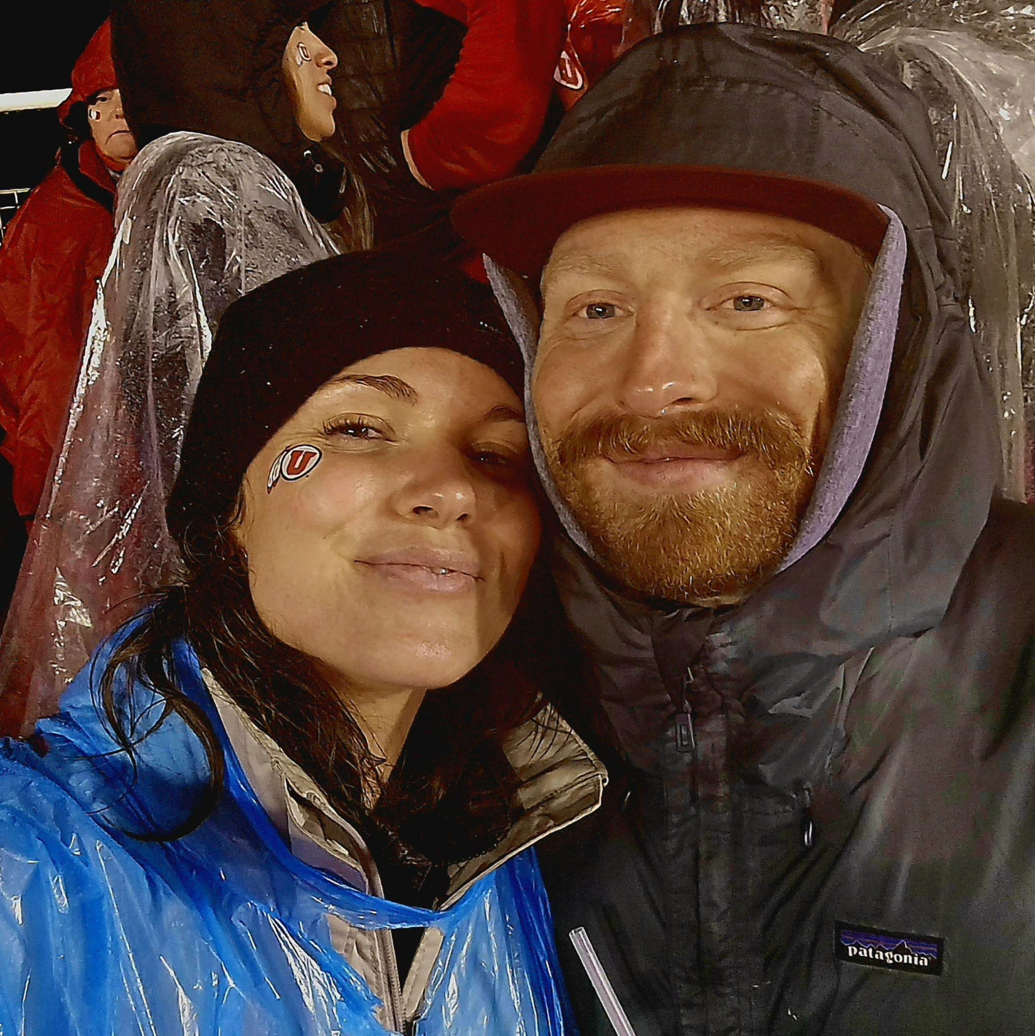 Utah Utes Football in the pouring rain