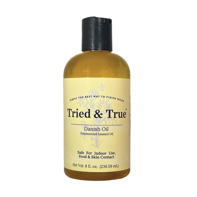 Tried & True Danish Oil, 8 oz. - Polymerized Linseed Oil Wood Finish & Sealer, Ideal for Furniture, Butcher Blocks, Salad Bowls, & More - Food Safe Wood Finish, Easy Application Stand Oil