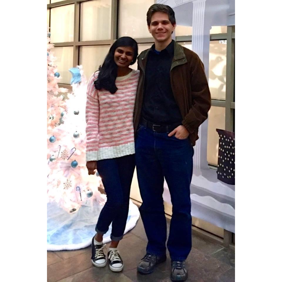 Eldon and Anita's first photo together - after working on a project for class in the student union at UNC!