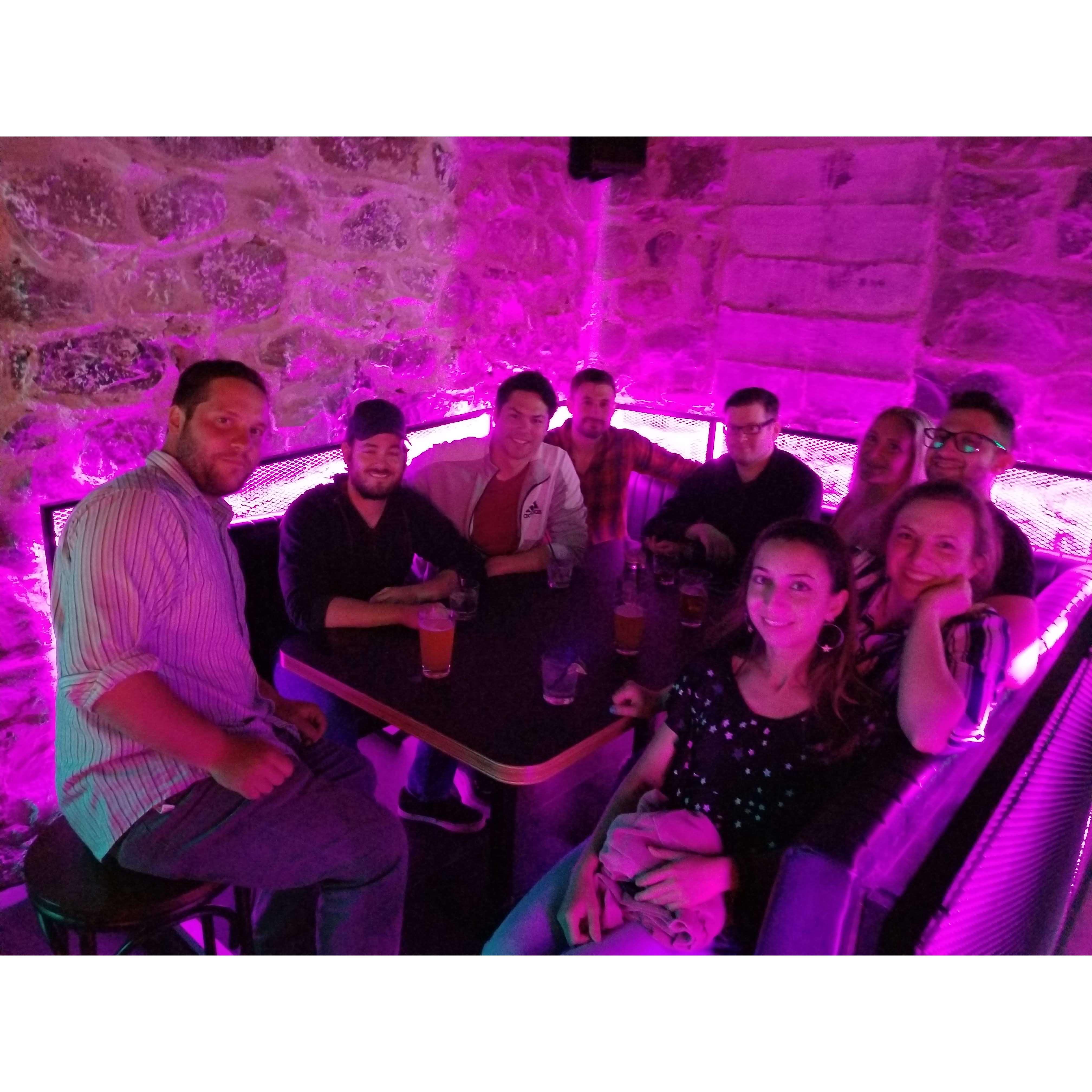 Evening in Ann Arbor before the wedding of groomsman and bridesmaid Stefan and Madeleine von Bulow; May 2019.