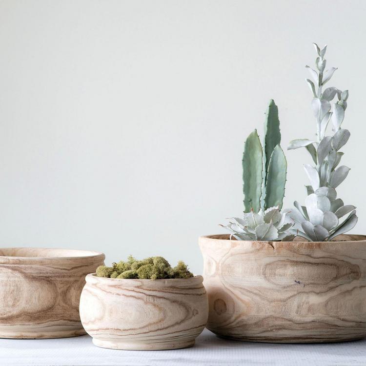 3pc Set Natural Clay Organic Shape Succulent Planter Pots