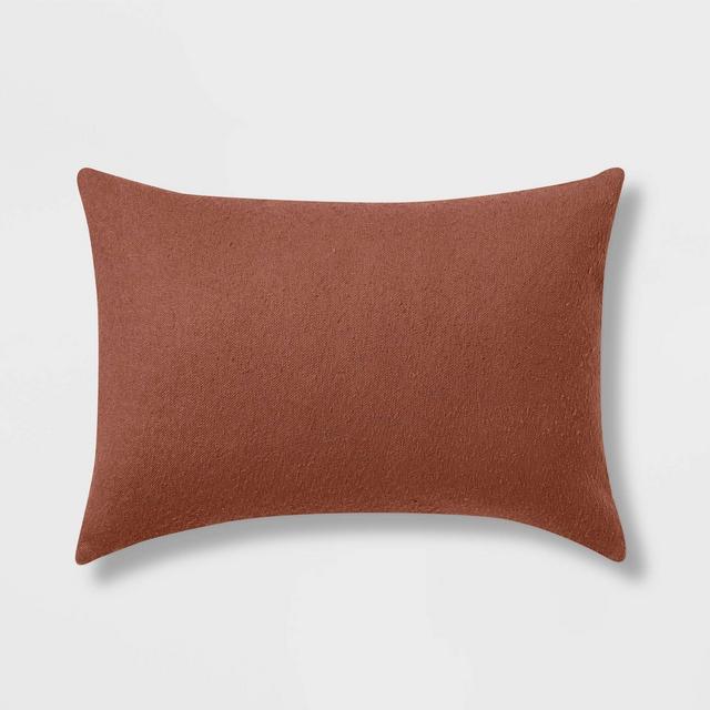 Oblong Boucle Color Blocked Decorative Throw Pillow Rust - Threshold™