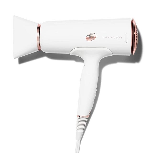 T3 Cura LUXE Hair Dryer | Digital Ionic Professional Blow Dryer | Frizz Smoothing | Fast Drying Wide Air Flow | Volume Booster | Auto Pause Sensor | Multiple Speed and Heat Settings | Cool Shot