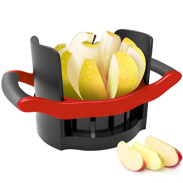 Newness 5.12 Inch Large Apple Slicer, Cut 8 Slices All the Way Through, HEAVY - DUTY Stainless Steel Apple Corer & Slicer for Fruits & Vegetables - Dishwasher Safe