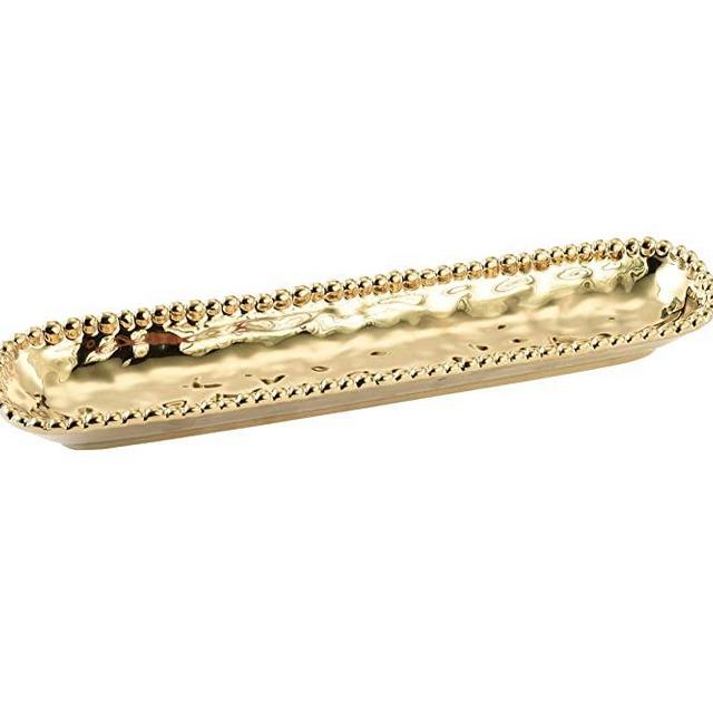 Pampa Bay Porcelain Cracker Cheese and Charcuterie Tray (Gold)