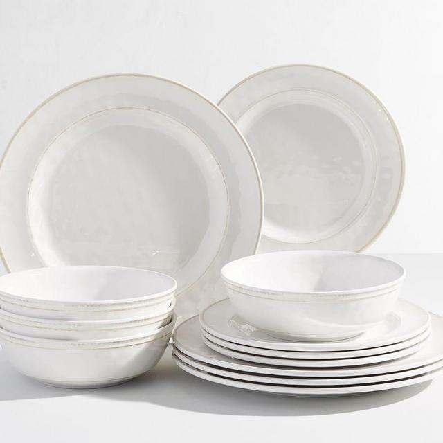 Cabana Melamine, 12 Piece Set - Stone