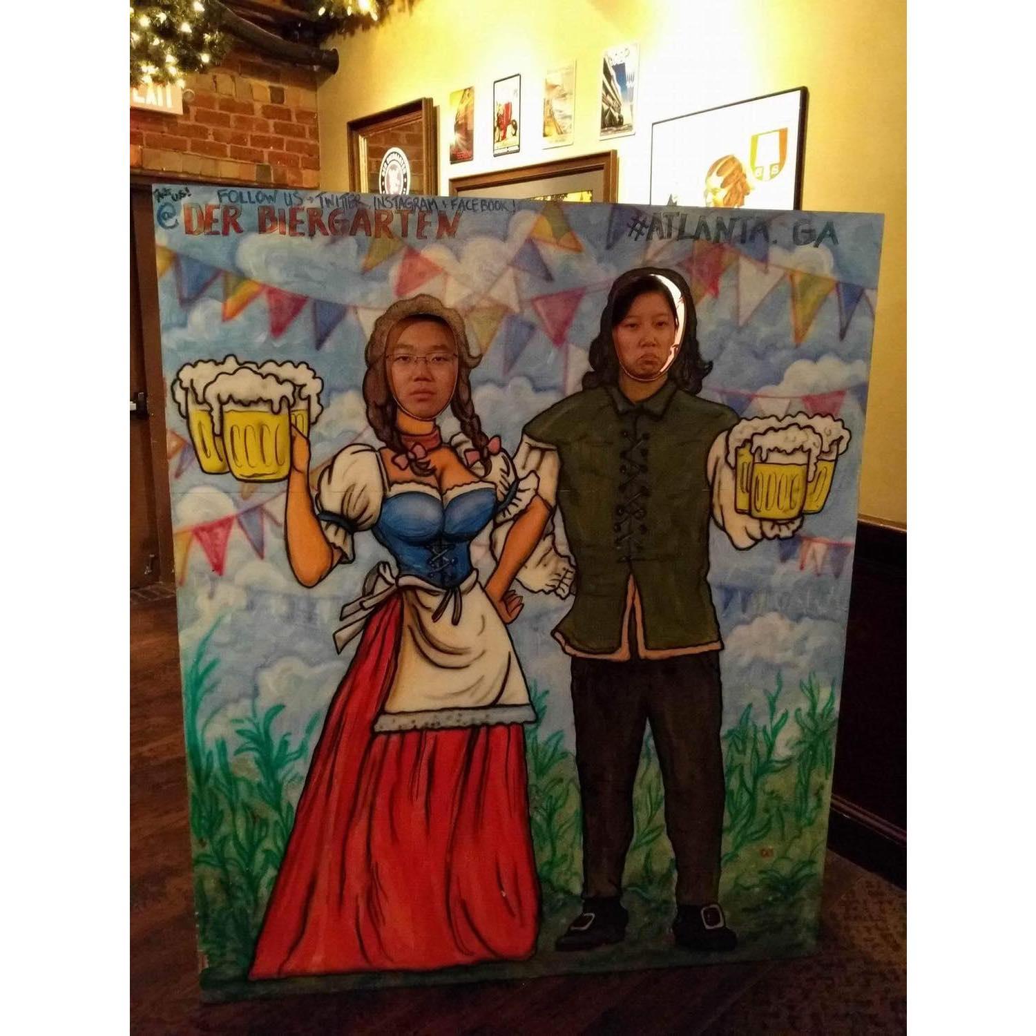 A pic of us at the ATL Der Biergarten when we were still babies