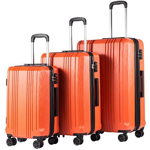 Coolife Luggage Expandable Suitcase PC+ABS 3 Piece Set with TSA Lock Spinner 20in24in28in