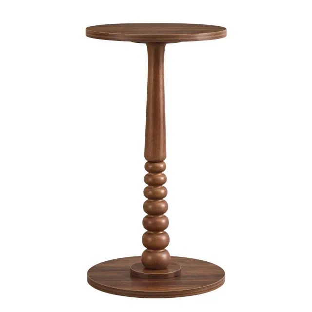 VASAGLE MARIEL Collection - Side Table, Accent Nightstand, Round End Drink Table, Solid Wood Leg, Mid-Century Modern, Chestnut Walnut
