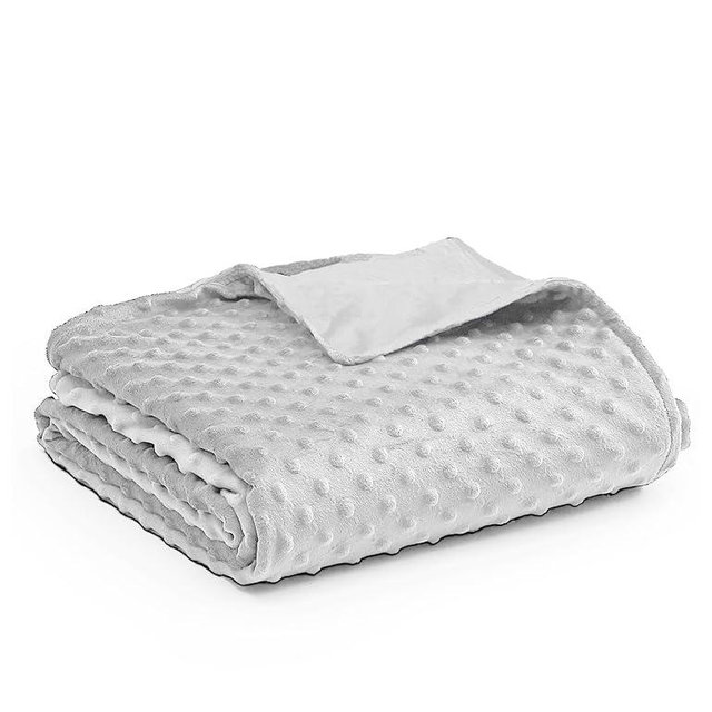 YnM Fuzzy Duvet Cover for Weighted Blankets (Light Grey, 80''x87'')