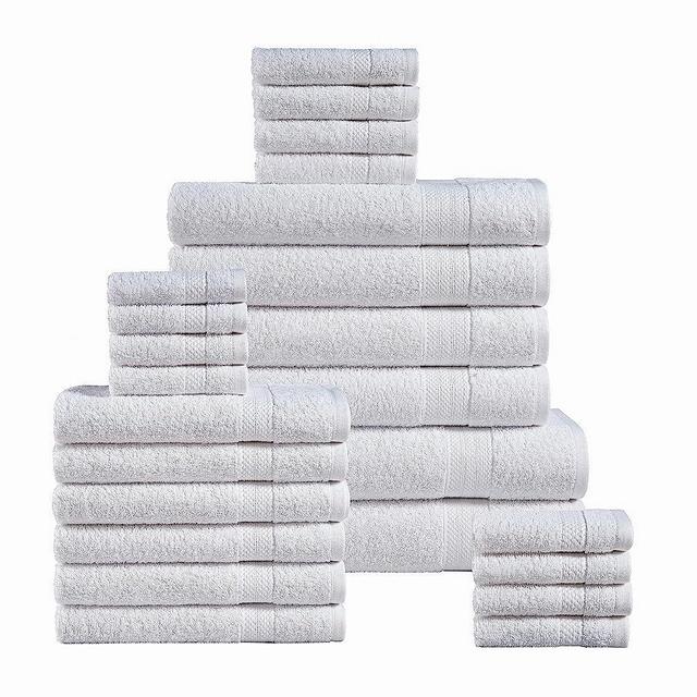 LANE LINEN 24 Piece Towels for Bathroom - 100% Cotton Zero Twist, Oversized Quick Dry Spa Towels, 2 Extra Large Bath Sheet, 4 Bath Towel, 6 Hand Towel, 8 Wash Cloths,4 Fingertip Towels - White