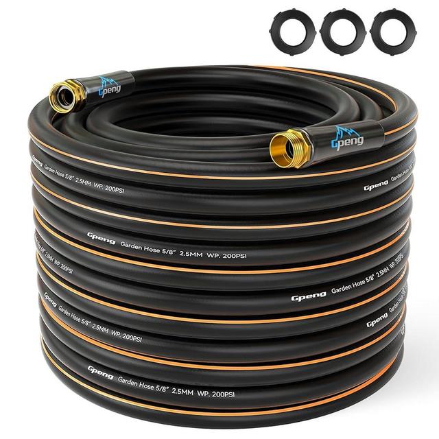Heavy Duty Garden Hose, 100ft x 5/8" Water Hose, Flexible Hybrid Hose, Swivel Handle, Male to Female Fittings, Burst 600 PSI