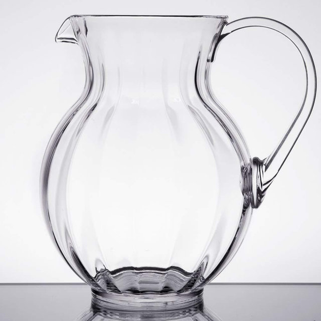 GET P-4090-PC-CL-EC Break-Resistant Round Plastic Serving Pitcher, 90 Ounce, Clear