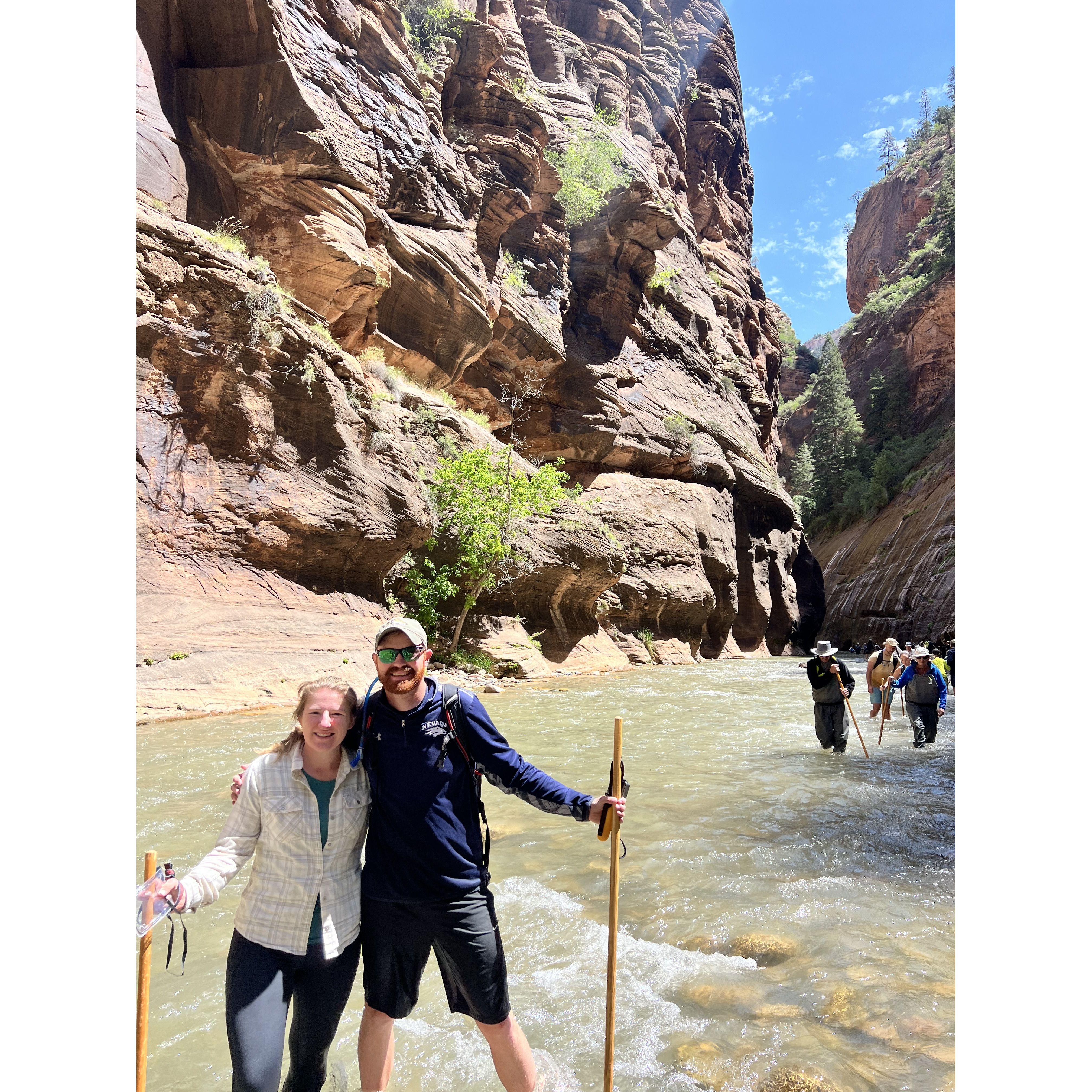 Zion National Park, accomplishing the narrows!