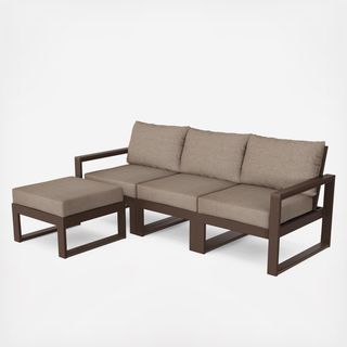 Edge 4-Piece Modular Deep Seating Set with Ottoman