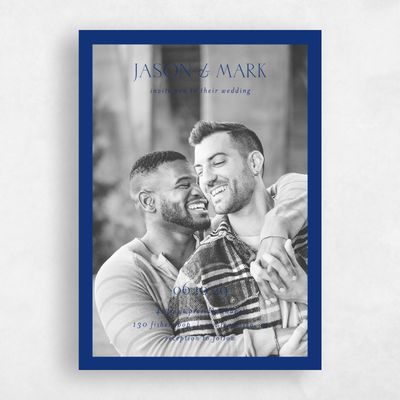 Dark Blue Wedding Invitation - Reinette Portrait