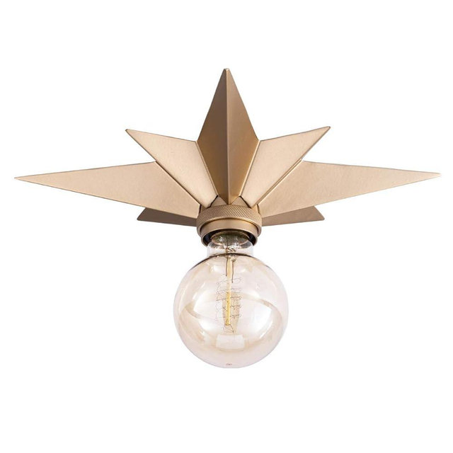 VILUXY Flush Mount Ceiling Light, Brass Star Light Fixtures Ceiling for Hallway, Entryway, Study Room, Bedroom