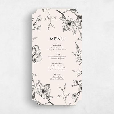 Beige Ticket Wedding Menu - Birkenfeld