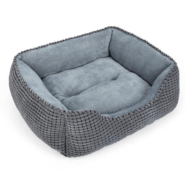 MIXJOY Dog Bed for Large Medium Small Dogs, Rectangle Washable Sleeping Puppy Bed, Soft Calming Cat Beds for Indoor Cats, Orthopedic Pet Sofa Bed, Anti-Slip Bottom with Multiple Size (20'', Grey)
