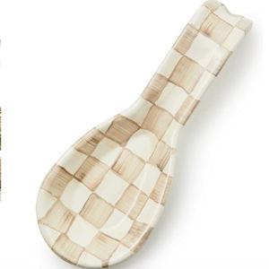 MacKenzie-Childs Check Enamel Spoon Rest Mocha
