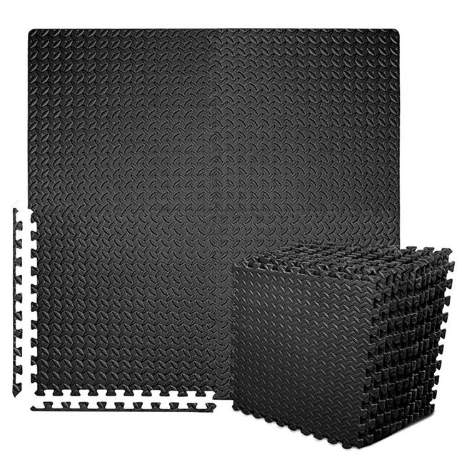 BEAUTYOVO Puzzle Exercise Mat with 12/24 Tiles Interlocking Foam Gym Mats, 24'' x 24'' EVA Foam Floor Tiles, Protective Flooring Mats Interlocking for Gym Equipment