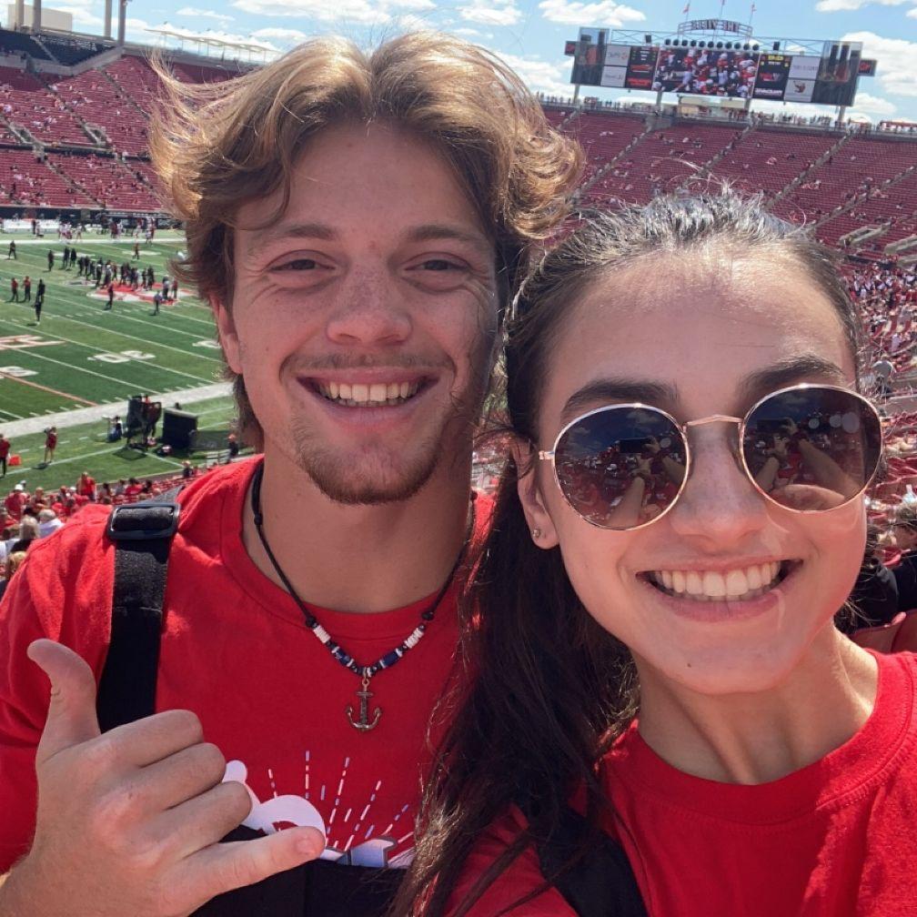 This was taken in Louisville at a Jax State football game on September 6th, 2024, the day we became "official!"