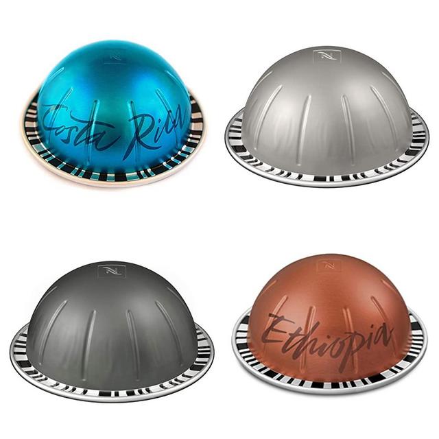 Custom Assortment,Nespresso® Vertuoline Gran Lungo Assortment (European Version) for a total of 40 Coffee Capsules Pods - Ethiopia, Costa Rica, Fortado & Arondio