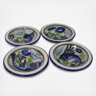 Aqua Fish Round Sauce Dish, Set of 4