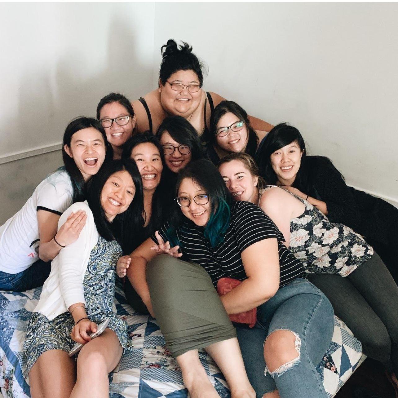 Girls Pile in August 2019